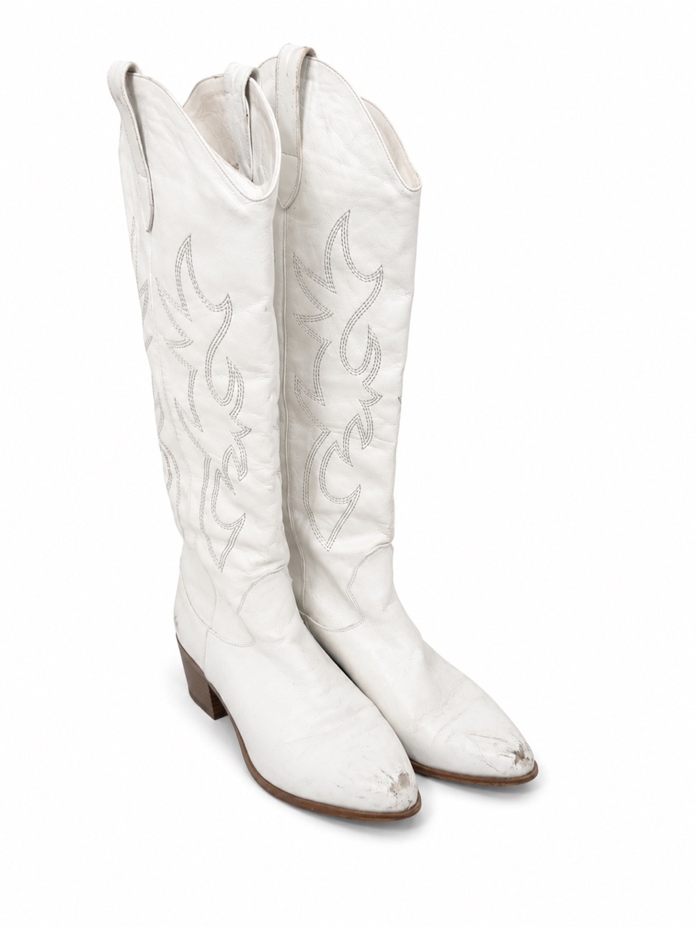 Princess Polly White Cowboy Boots Western Knee High Boots Size 9